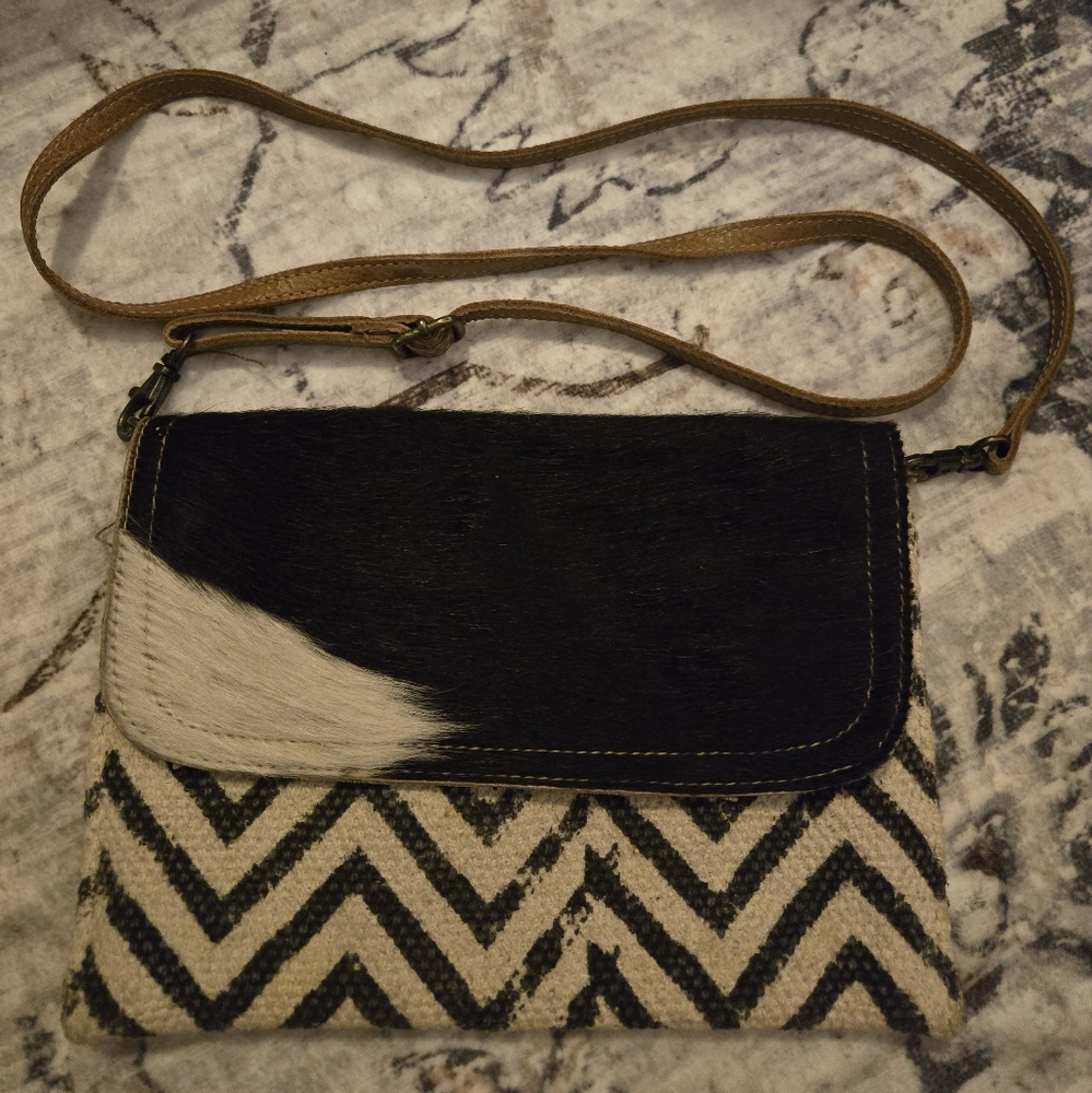 Myra Bag Winsome Canvas & Cowhide Crossbody Bag